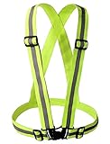 LISEN® Reflective Vest provides High Visibility day & night for Running, Cycling, Walking etc. Easily Adjustable, Lightweight, Elastic Reflective Belt Vest/Reflective Running Vest/Cycling Vest/Safety Vest gives a versatile comfortable Fit Over Sports Gear (Small/Medium)