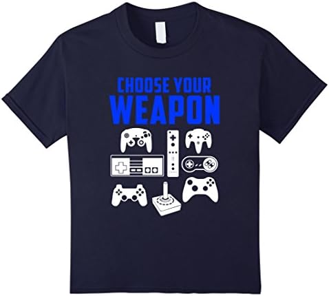 Kids Funny Gamer Weapon T-shirt, Choose Your Gaming Weapon 10 Navy