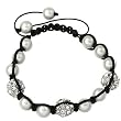 Black Cord White Beaded Friendship Adjustable Bracelet Fashion Jewelry