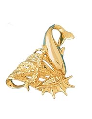 Dazzlers Solid 14 karats gold Dolphin, Shell, Starfish Charm Pendant Available in three colors from jewelsberry (weights: 9.6 grams only)