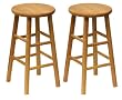 Set of 2 Beveled Seat 24" Stool in Natural Finish By Winsome Wood