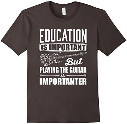 Men's Education is important but playing the guitar is importanter 2XL Asphalt