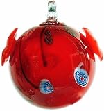 Bird Brain Red Batik Blown Glass Hummingbird Feeder