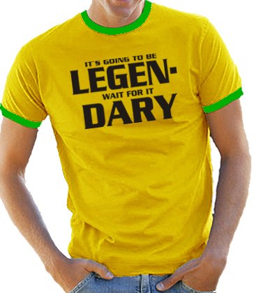 Touchlines Herren Kontrast / Ringer T-Shirt How I Met Your Mother - Legendary, yellow/gree Preisvergleich