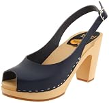 Swedish Hasbeens Womens Peep Toe Slingback Slingback Sandal