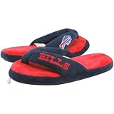 NFL Buffalo Bills Ladies Navy Blue-Red Plush Thong Slippers (X-Large)