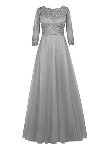 Dresstell　レディーズ　ロング丈　袖あり　Aライン　結婚式ドレス　披露宴ドレス　フォーマルドレス　アップリケ付け　演奏会ドレス　ステージドレス　ビスチェタイプ　花嫁ワンピース　イブニングドレス