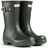 Women's Hunter Boots Original Short Snow Rain Boots Water Boots Unisex - Dark Olive - 10