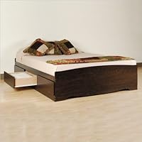 Prepac Espresso Double Platform Storage Bed