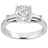1.01 CT TW Braided Prongs Setting Diamond Engagement Ring in 18k White Gold