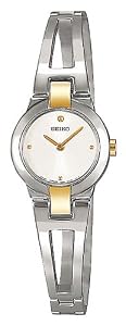 Seiko Dress Two-tone Steel Bangle White Ladies Watch SUJ704