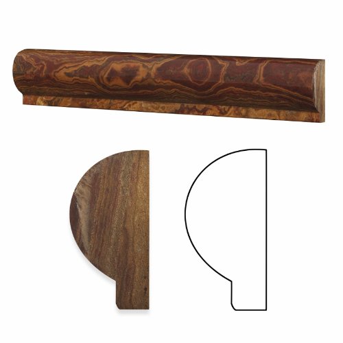 Red Onyx Polished 2 X 12 Chair Rail Liner Trim Molding - Box of 50 pcs. On Sale