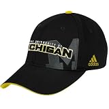 adidas Michigan Wolverines Black Structured Adjustable Hat