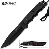 MTech USA MT-20-35 Series Fixed Blade Knife, Black Drop Point Blade, Plastic Handle, 8-Inch Overall