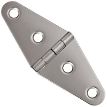 304 Stainless Steel Marine Butt Hinge with Holes, Electro-Polished Finish, 0.125' Length, 6" Width, 0.060" Leaf Thickness (Pack of 1)