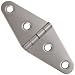 304 Stainless Steel Marine Butt Hinge with Holes, Electro-Polished Finish, 0.125' Length, 6" Width, 0.060" Leaf Thickness (Pack of 1)
