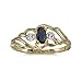 10k Yellow Gold Oval Sapphire And Diamond Ring