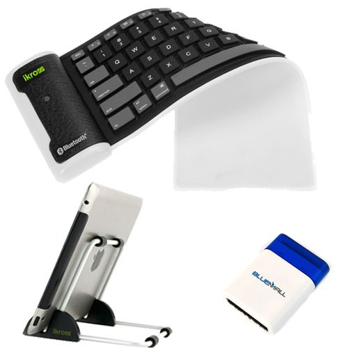 iKross Metal Stand plus Bluetooth Silicone Keyboard for all Android OS Tablets: Google Nexus 7, 10; Galaxy Note 10.1, Tab 2; Amazon Kindle Fire HD; Barnes & Noble Nook HD; Asus Transformer Tablets