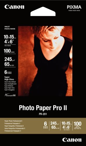 Canon Photo Paper Pro II,  4 x 6 Inches, 100 Sheets (2737B012)