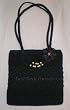 Crocheted Toyo Beach Bag. Black
