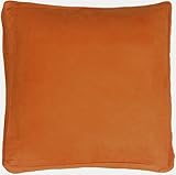 Pillow Decor - 16x16 Box Edge Royal Suede Burnt Orange Decorative Throw Pillow