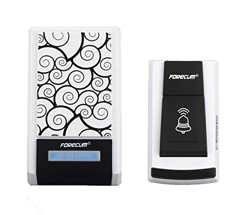 JXTV Forecum-5 Waterproof Wireless Smart Doorbell with 1 Receiver DC Door Bell 36 Chimes 100m Range for Home Office