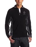 NFL Men's New Orleans Saints Fade II Crew Long Sleeve 1/4 Zip Micro Chiller Fleece (Black/Storm Gray, X-Large)