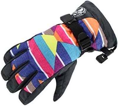 GSOU Women's Touch Screen Thick Fleeced Waterproof Anti-slip Full Finger Outdoor Snow Ski Warm Glove