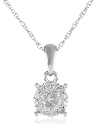 Surrounded By Love, 14k White Gold Pendant Necklace (1/2 cttw, I-J Color, I3 Clarity), 18"