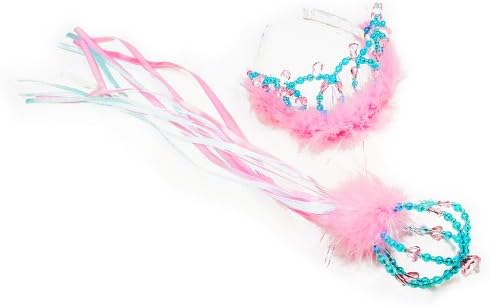 Fairy Princess Pink and Blue Jeweled Wand and Tiara
