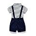 Baby Boy's Bowtie Gentleman Romper Jumpsuit Overalls Stripe Rompers Sets