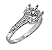 0.13 Ct Round Cut Diamond Antique Style Engagement Ring Setting Platinum