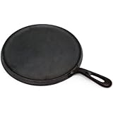 Victoria Cast Iron Comal Griddle - Round Comal Pan, Natural Nonstick, Preseasoned, Original Victoria 186, 10.5 inch
