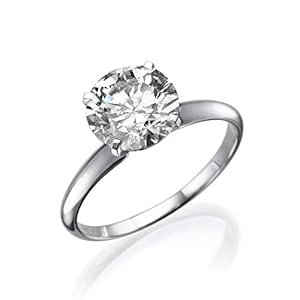 Certified Solitaire Diamond Engagement Ring, 950 Platinum, Round (0.30 CT, J/I2)