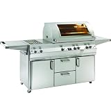 Fire Magic Gas Grills Echelon E790s All Infrared Natural Gas Grill With Double Side Burner & Magic View Window On Cabinet Cart
