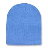 Solid Winter Short Beanies (Comes In Many Different Colors), Sky Blue