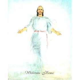 Jesus Christ Welcomes You To Heaven Art Poster Print - 16" X 20"