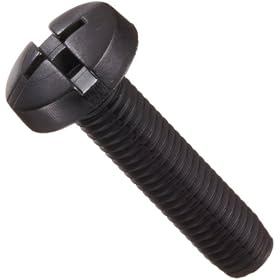 Black Nylon Machine Screw, Binding Head, Combination Phillips-Slotted Drive, #6-32, 3/4" Length (Pack of 100)
