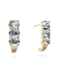 Genuine Aquamarine 14kt Yellow Gold Earrings