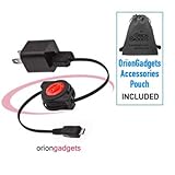 IMAGE OF Charging & Synching Kit (Travel Charger & Retractable USB cable) for Samsung Conquer 4G (Black)