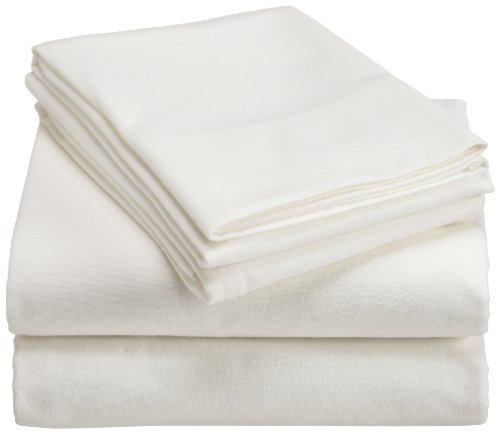 Pinzon 170-Gram Silky-Soft Flannel Queen Sheet Set - Ivory