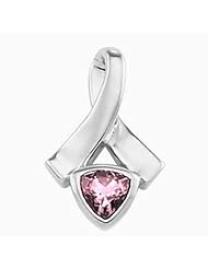 14K White Gold Trillion Cut Pink Sapphire Pendant -- LIFETIME WARRANTY