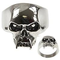 316L CASTING STAINLESS STEEL SKULL RING WIDTH: 22mm