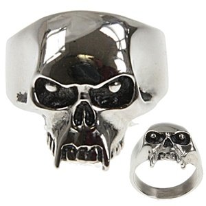 316L CASTING STAINLESS STEEL SKULL RING WIDTH: 22mm