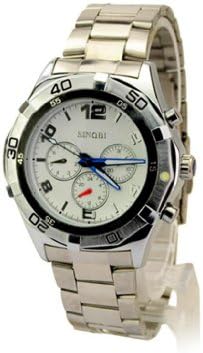 SINOBI Elegant Metal Band Six Needles Self-Winding Automatic Mechanical Wristwatch Designed with Japan Movt-White