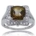 White Gold Cocktail Ring Smokey Topaz & Diamond