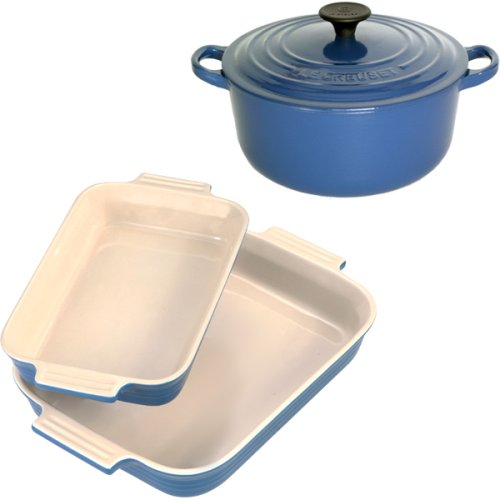 Le Creuset 3 Piece Set, Blue