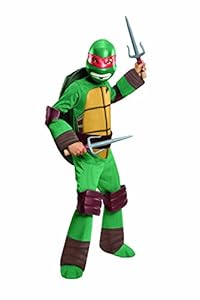Teenage Mutant Ninja Turtles Deluxe Raphael Costume Bundle: Large size and Sais