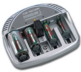 Ansmann Powerline 5 Mobil Ladegerät  für Micro AAA, Mignon AA, Baby C, Mono D und 9V-Block