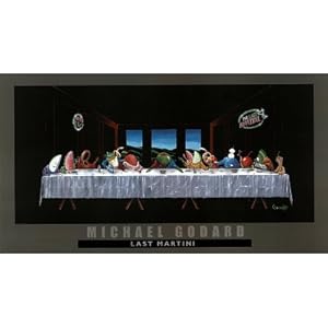 Canvas Gallery Wrap Michael Godard Last Martini Art Print Poster - 20x36 by Rich and Framous